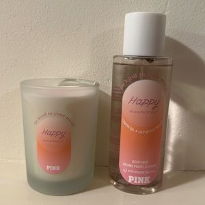 NIB | PINK | Happy Moodscentz Body Mist and Candle